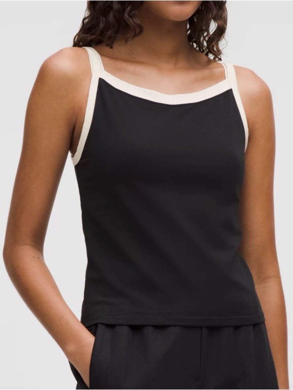 NWT Lululemon Organic Cotton High-Neck Ringer Tank PLUS a Lululemon Black Tank